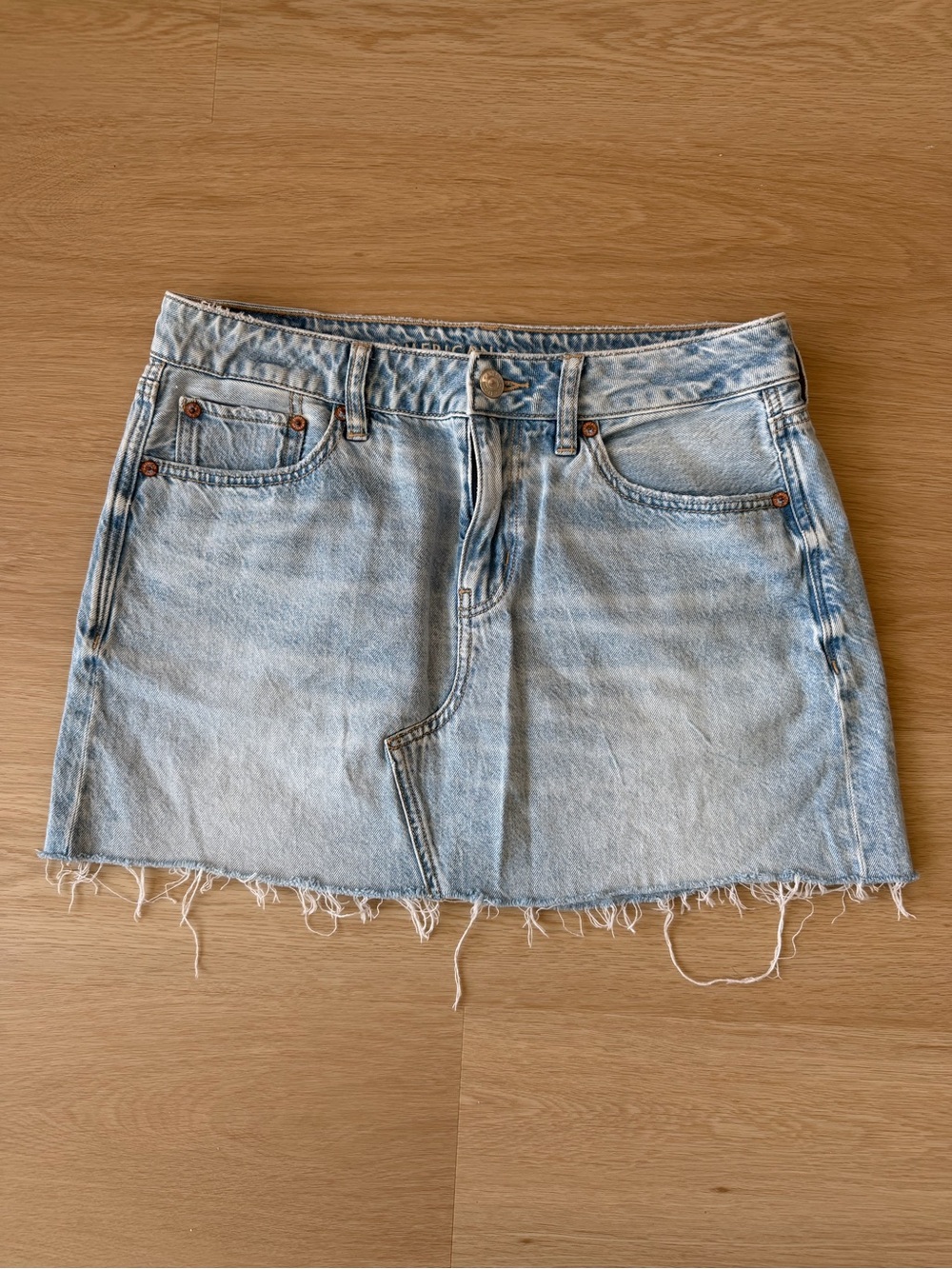 American Eagle Outfitters Faded Blue Denim Skirt